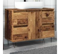 Frdhee Mobile alto per bagno, effetto legno antico, 80 x 33 x 60 cm, in legno