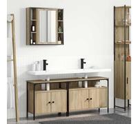 Frdhee Mobile Bagno, Set di Armadi da Bagno 3 pcs rovere 80 x 30 x 60 cm Mobiletti Da Lavabo per Articoli Da Toilette, Vanity Area Di Lavaggio