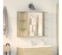 Frdhee Mobile Con Lavabo Lavatoio Moderno, Mobile Bagno con Specchio Rovere 80x20,5x64 Multistrato Mobiletti Bagno per Articoli Da Toilette, Vanity Area Di Lavaggio