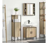 Frdhee Mobile Con Lavabo Lavatoio Moderno, Set di mobili per il bagno 3 pcs Marrone 60 x 30 x 60 cm Mobiletti Bagno per Articoli Da Toilette, Vanity Area Di Lavaggio