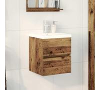 Frdhee Mobile Lavatoio, Mobile lavabo Rovere nero 41 x 39 x 62 cm Legno multistrato Mobiletti Da Lavabo per Articoli Da Toilette, Vanity Area Di Lavaggio