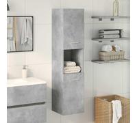 Frdhee Mobile Lavatoio Salvaspazio, Mobile Pensile da Bagno Grigio Cemento 30x30x130cm Truciolato Mobiletti Bagno per Articoli Da Toilette, Vanity Area Di Lavaggio