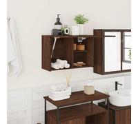 Frdhee Mobiletti Con Lavabo, Armadietto Bagno Rovere Marrone 60x25x40cm in Legno Multistrato Mobile Bagno per Articoli Da Toilette, Vanity Area Di Lavaggio