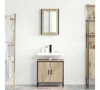 Frdhee Mobiletti Con Lavabo, Set di mobili per il bagno 2 pcs Marrone 60 x 30 x 60 cm Mobile Bagno per Articoli Da Toilette, Vanity Area Di Lavaggio
