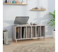 Frdhee Mobiletto Moderno, Mobile Porta Dischi Grigio 100x38x48cm Legno Multistrato Mobile Contenitore per Salotto Studio Ufficio Sala Da Pranzo