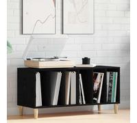 Frdhee Mobiletto Salvaspazio, Mobile porta vinili Rovere nero 100 x 38 x 48 cm Mobiletti Moderno per Salotto Studio Ufficio Sala Da Pranzo