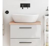 Frdhee Mobili da bagno, mobiletto da bagno, lavabo da bagno, 60 x 40 x 2,5 cm, in legno massello di faggio, per bagno, bagno, ospiti, WC, stile moderno