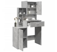 Frdhee Moderno tavolo cosmetico da toeletta con armadio, grigio cemento, 80 x 35 x 132 cm, Vanity Table per camera da letto, design moderno, facile da pulire