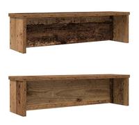 Frdhee Organizer da cucina, impilabile, 2 pezzi, effetto legno antico, 50 x 15 x 16 cm, per utensili da cucina e spezie