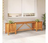 Frdhee Panchina Da Esterni, Panca per Patio a Più Posti, Panca Giardino con 2 Fioriere 150x30x40cm Legno Massello Acacia Sedia a Banco Per Portico Anteriore Balcone Godersi Il Sole in Spazio