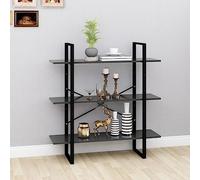 Frdhee Piccola scaffalatura per libri alta, grigio 100 x 30 x 105 cm, materiale in legno, per camera da letto, soggiorno, home office