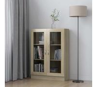 Frdhee Piccola scaffalatura per libri alta, in legno di quercia, 82,5 x 30,5 x 115 cm, per decorazioni, foto, piante, soggiorno, camera da letto, studio
