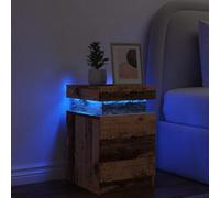 Frdhee Piccolo tavolo decorazione della stanza, comodino a LED, effetto legno antico, 35 x 39 x 55 cm, materiale in legno per soggiorno, camera da letto, ufficio, bagno