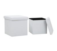 Frdhee Poggiapiedi per poltrona, sgabelli con spazio di archiviazione, 2 pezzi, in similpelle bianca, con spazio per soggiorno, camera da letto, cucina