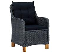 Frdhee Poltrona Esterno, Poltrona Esterni, Sedie da Giardino con Cuscini 2 pz in Polyrattan Grigio Scuro Adatto a Zona Relax Terrazza Cortile Spiaggia Piscina Leggere, Spazi Esterni per Il Relax