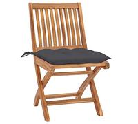 Frdhee Poltrona Esterno, Sedie per Esterno, Sedie da Giardino 2 pz con Cuscini Antracite Massello di Teak Adatto a Campeggio Balcone Piscina Patio Zona Relax Prendere Il Sole, Leggere