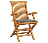 Frdhee Poltrona Giardino Esterno, Poltrona Pranzo, Sedie da Giardino con Cuscini Grigi 6 pz Legno Massello di Teak Adatto a Piscina Zona Relax Campeggio Cortile Balcone Prendere Il Sole, Leggere