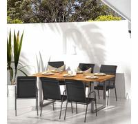 Frdhee Poltrona Pranzo, Poltrona Esterno, Sedie da Giardino 6 pz in Acciaio e Textilene Nere Adatto a Campeggio Terrazza Spiaggia Patio Zona Relax Barbecue All'aperto, Incontri All'aperto