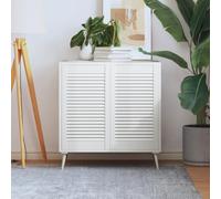 Frdhee Porta armadio da cucina, design a lamelle 2 pezzi, bianco, 69 x 39,4 cm, in legno massiccio, per guardaroba, cucina o soggiorno