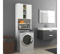 Frdhee Ripiano Lavatrice Lavatrice Armadio Bianco 64 x 25,5 x 190 cm Lavatrice Armadio per Lavatrici e Asciugatrici