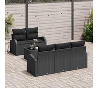 Frdhee Sala da giardino, divano da giardino, set da 6 pezzi, nero, 55 x 55 x 37 cm, per case vacanze, pensioni, sale di riposo pubbliche