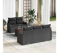 Frdhee Sala da giardino, set lounge, mobili lounge, divano da giardino, set da 6 pezzi, nero, 55 x 55 x 37 cm, per terrazza, piscina, pensioni
