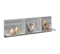 Frdhee Scaffale decorativo da parete, 100 x 16,5 x 30 cm, colore grigio, materiale in legno per cornici, articoli decorativi, barattoli per spezie
