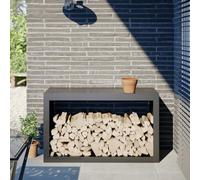 Frdhee Scaffale per legna da ardere in legno, per interni ed esterni, 100 x 40 x 60 cm, colore: antracite