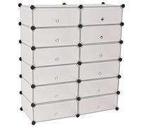 Frdhee Scarpiera Sottile, Scaffale Portascarpe, Scarpiera Modulare a 12 Scomparti Bianca Rack Adatto Scarpe Per Soggiorno, Camera Da Letto, Zone Di Cambio in Palestre