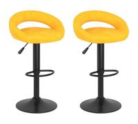 Frdhee Sedia da bar Sedia per tavolo da toeletta, sgabello da bar 2 pezzi giallo senape velluto cosmetico sedia per cucina, soggiorno, sala da pranzo
