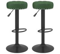 Frdhee Sedia da bar Sedia per tavolo da toeletta, sgabello da bar 2 pz. verde scuro velluto cosmetico sedia per cucina, soggiorno, sala da pranzo