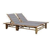 Frdhee Sedia da giardino con schienale alto, reclinabile, per 2 persone, in bambù, per campeggio, giardino, piscina