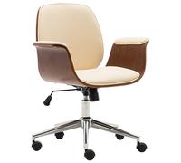 Frdhee Sedia da scrivania, sedia da ufficio, sedia direzionale, sedia da ufficio, in legno curvato e ecopelle, ergonomica, per ufficio, camera da letto, facile da montare