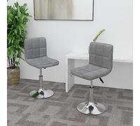 Frdhee Sedie per tavoli da pranzo, sedie da pranzo, 2 pezzi, girevoli, tessuto grigio chiaro, per sala da pranzo, soggiorno, camera da letto