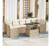 Frdhee Set da balcone per giardino d'inverno, 8 pezzi, beige, 100 x 55 x 73 cm, in rattan sintetico, per terrazze, veranda e piscina