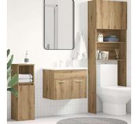 Frdhee Set di mobili da bagno, mobili da bagno, mobiletto lavandino, mobiletto lavandino, mobiletto in rovere artisan, 60 x 38,5 x 46 cm, per bagni familiari, ospiti, bagno commerciale, facile da