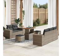 Frdhee Set di mobili da balcone con cuscino, 8 pezzi, grigio, 90 x 55 x 71 cm, per giardino, terrazza