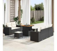 Frdhee Set di mobili da giardino, 8 pezzi, nero e crema, 80 x 80 x 71 cm, divano esterno per cortile, veranda, balcone