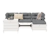 Frdhee Set di mobili da giardino, da giardino, 5 pezzi, in legno massiccio di pino bianco, per terrazza e giardino, può essere installato rapidamente