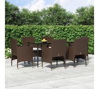 Frdhee Set di mobili da giardino, set di conversazioni per la terrazza, per esterni, mobili da veranda, set da 7 pezzi