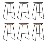 Frdhee Sgabelli da bar, in similpelle, 6 pezzi, colore nero, per sgabelli da bancone, cucina, hotel, bar