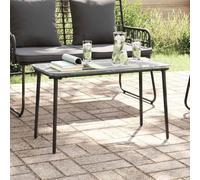 Frdhee Tavolino per Giardino E Patio, Tavolo Da Esterno, Tavolo da Giardino Nero 80 x 40 x 45.5 cm Poly Rattan Tavolini Caffé Per Portico Anteriore Soggiorni Rilassanti Tra Attività