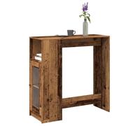 Frdhee Tavolo da pranzo, tavolo da cucina, tavolo da pranzo moderno, tavolo da bar con scaffale, effetto legno antico, 101 x 40 x 103,5 cm, in legno, per cucina, sala da pranzo, soggiorno, casa