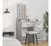 Frdhee Tavolo da toeletta Vanity con cassetti, grigio, 50 x 41 x 140 cm, materiale in legno, per la camera da letto, può essere assemblato rapidamente