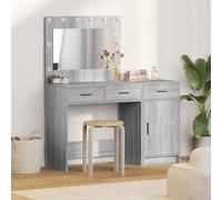 Frdhee Tavolo da toeletta Vanity Table da toeletta con porta, 2 pezzi, grigio, 40 x 41 x 75 cm, in legno