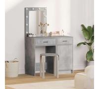 Frdhee Tavolo da toeletta Vanity Table da toeletta con porta, 2 pezzi, grigio, 50 x 41 x 135 cm, materiale in legno, per la camera da letto, molto spazio, può essere assemblato rapidamente