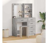 Frdhee Tavolo da trucco Vanity Table, tavolo da toeletta, 2 pezzi, grigio, 50 x 41 x 135 cm, materiale in legno, per camera da letto, design moderno, facile da mantenere