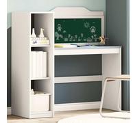 Frdhee Tavolo piccola scrivania per camera da letto, lavagna bianca e grigio, 120 x 45 x 118,5 cm, mobili da ufficio per studio, lavoro, casa, camera da letto