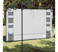 Frdhee Telo di copertura impermeabile, organizer da appendere con stoccaggio, grigio, 320 x 182 cm, per campeggio, giardino, telo impermeabile