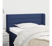 Frdhee Testata per letto, testate, cuscino lombare moderno, headboard, testiera con orecchie blu, 93 x 16 x 78/88 cm, tessuto per letto